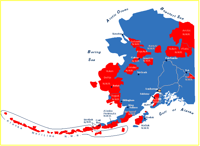 Wildlife Refuges Map